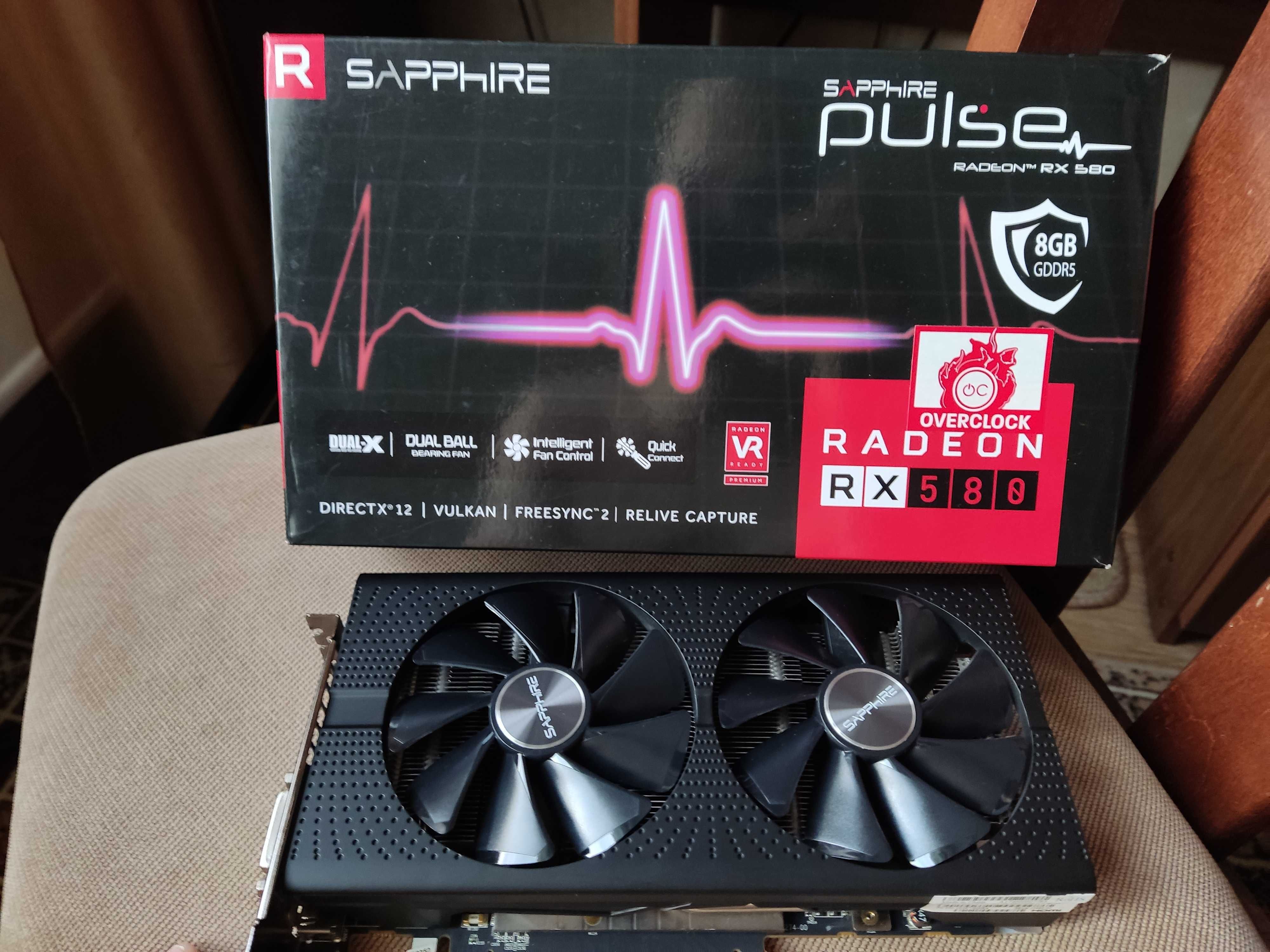 Видеокарта Sapphire Pulse RX 580 8 Gb. Обслужена