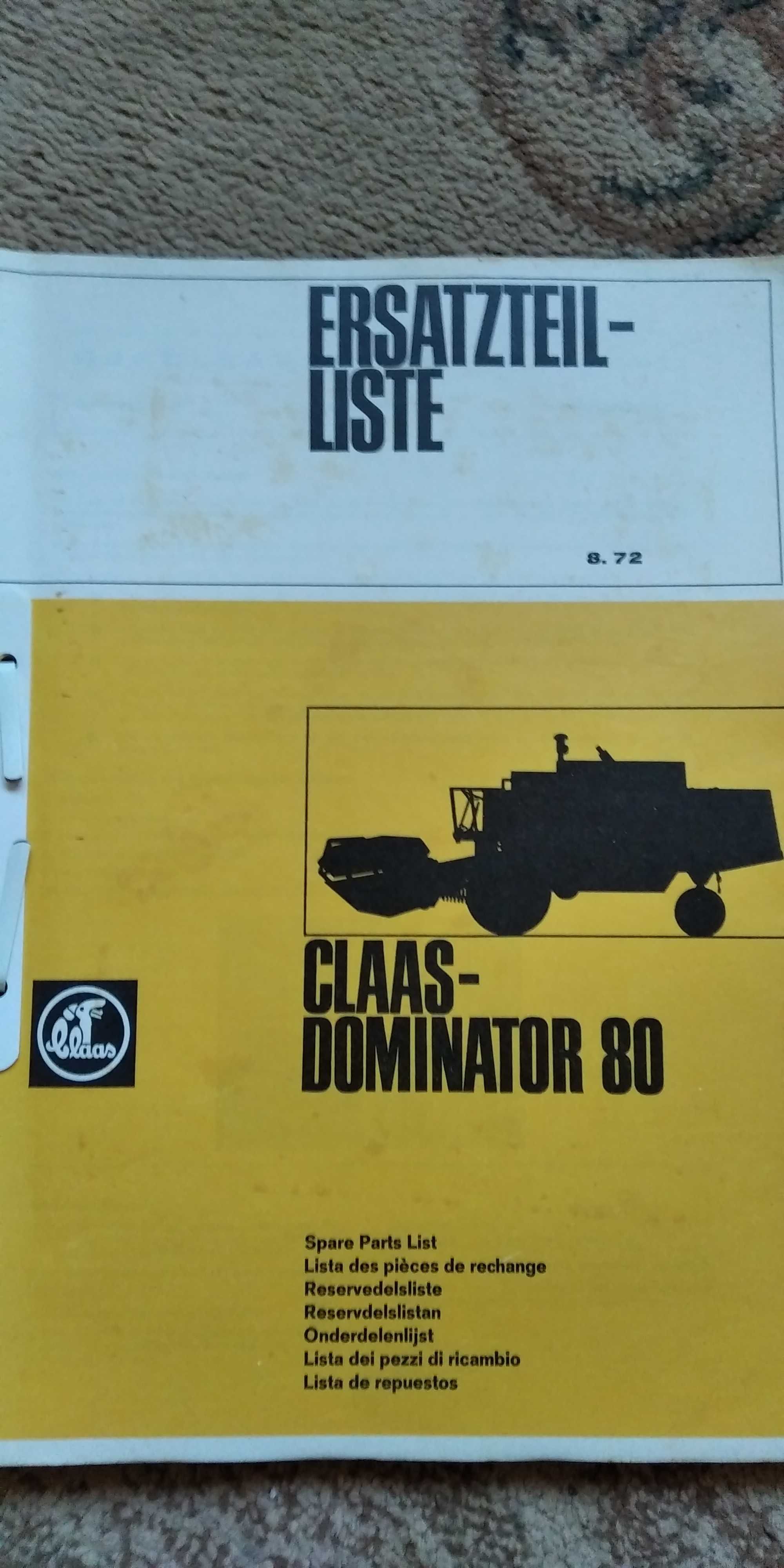 Katalog części Class dominator 80 oryginał