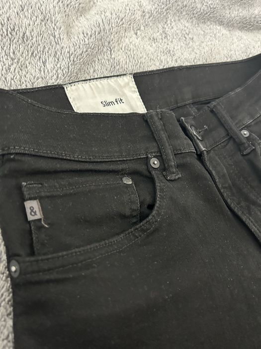 Czarne dżinsowe spodnie H&M slim fit 33/32