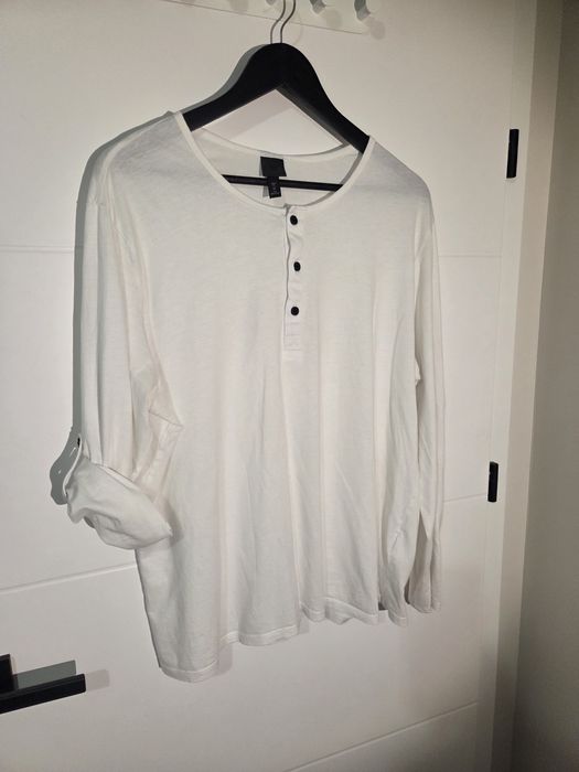 Biała koszulka męska, H&M, XL