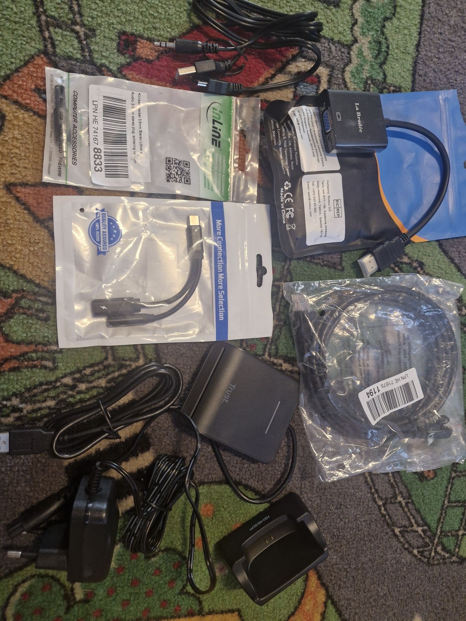 Zestaw kabli usb hdmi jack