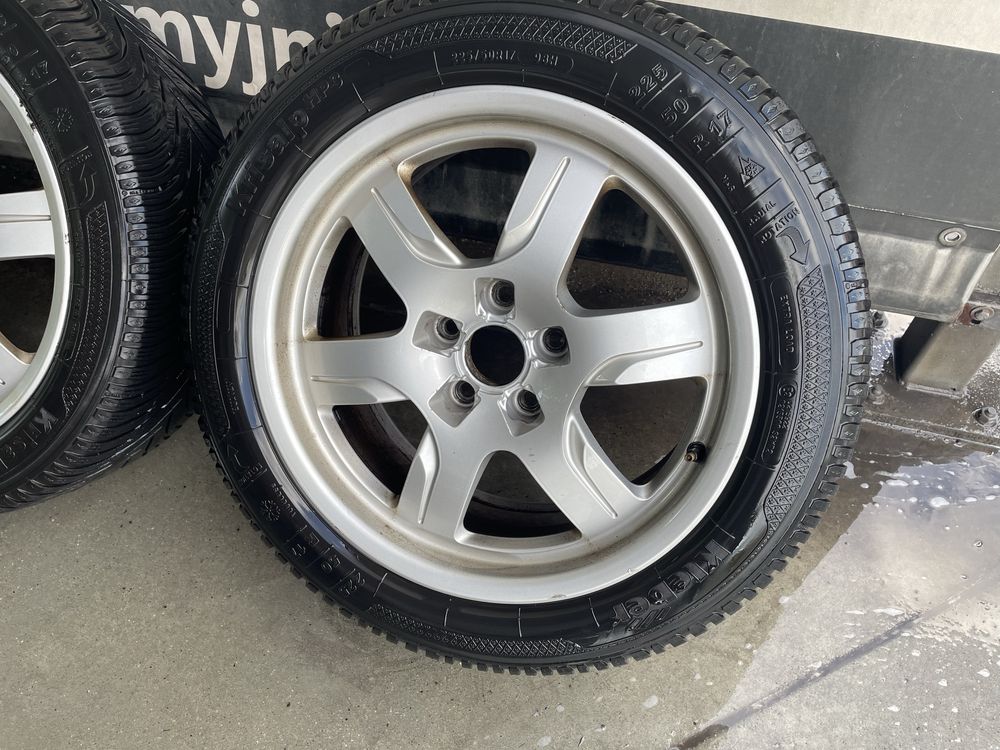 Alufelgi Audi 17 cali 5x112 + zimowe opony Kleber 7mm bieżnik