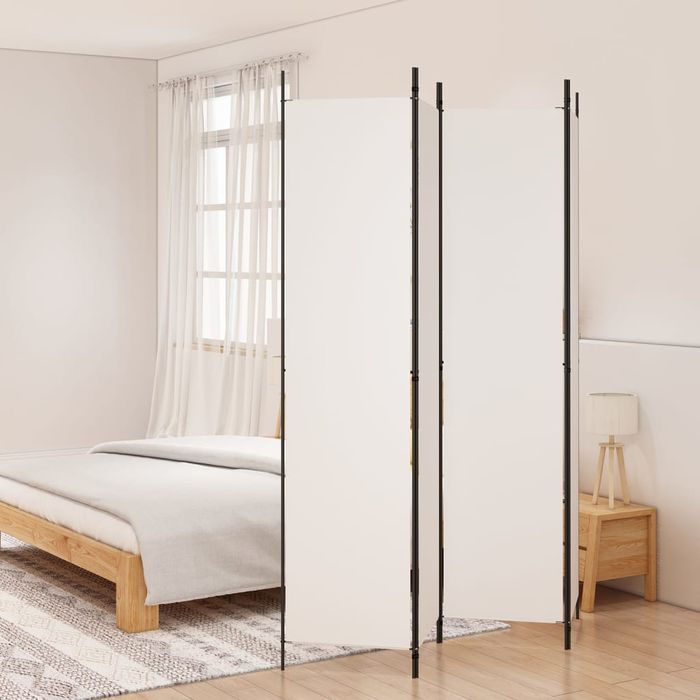 vidaXL Parawan 4-panelowy, biały, 200x220cm, tkanina