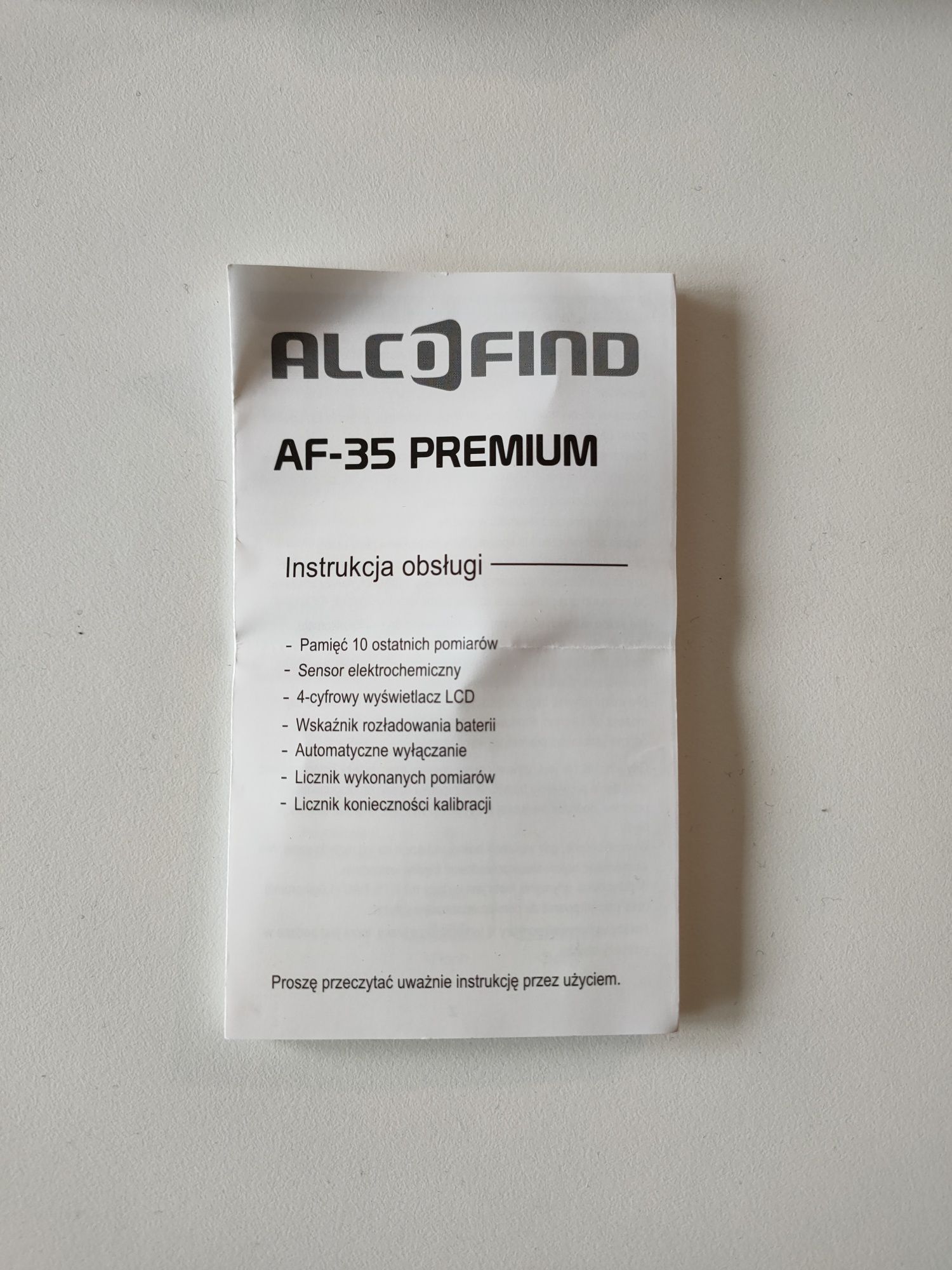 Alkomat AF-35 Premium elektrochemiczny po kalibracji z ustnikami