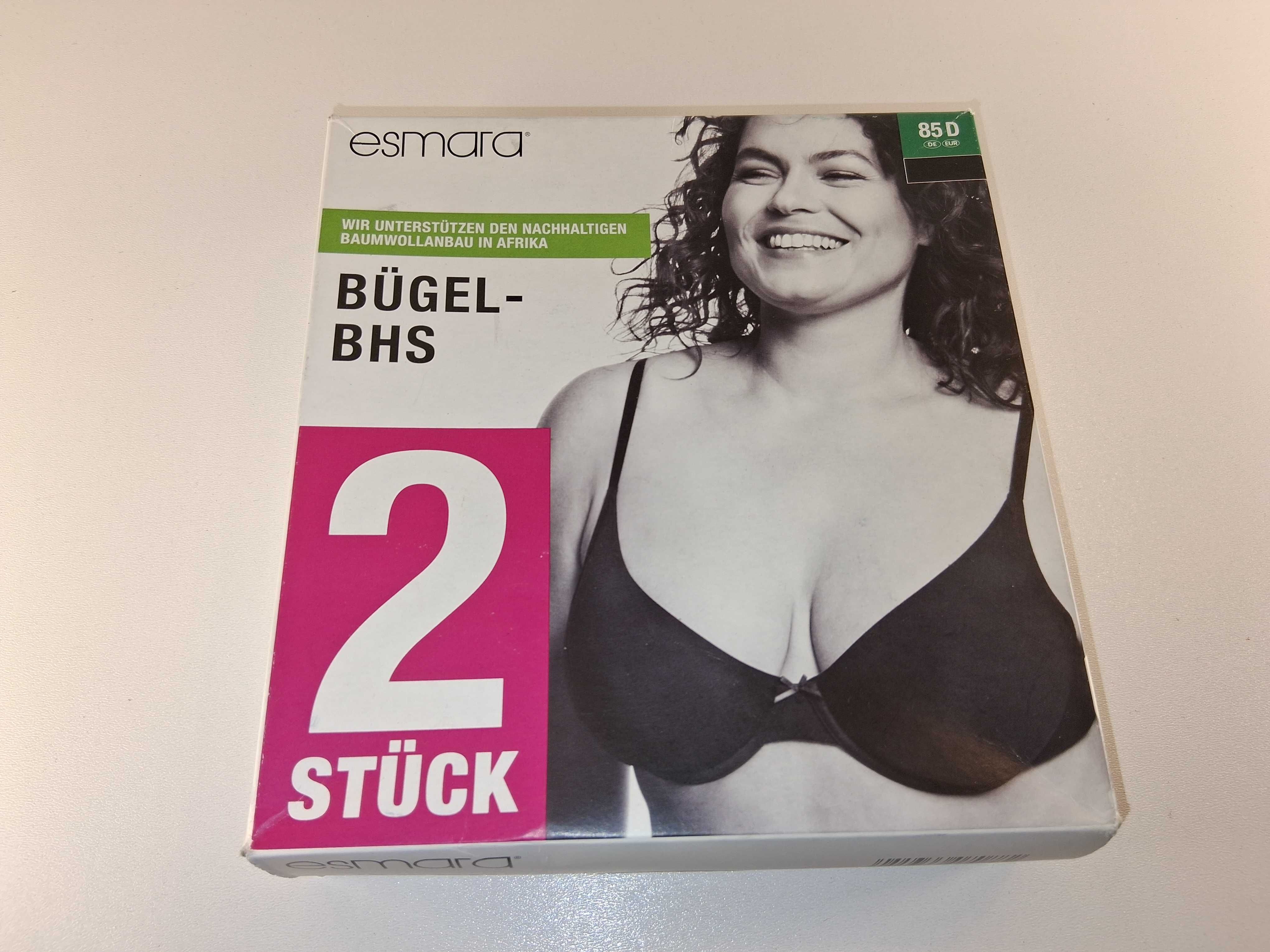 A067 Esmara 2x Biustonosz Damski Z Fisbinami Multipack Rozmiar 85D