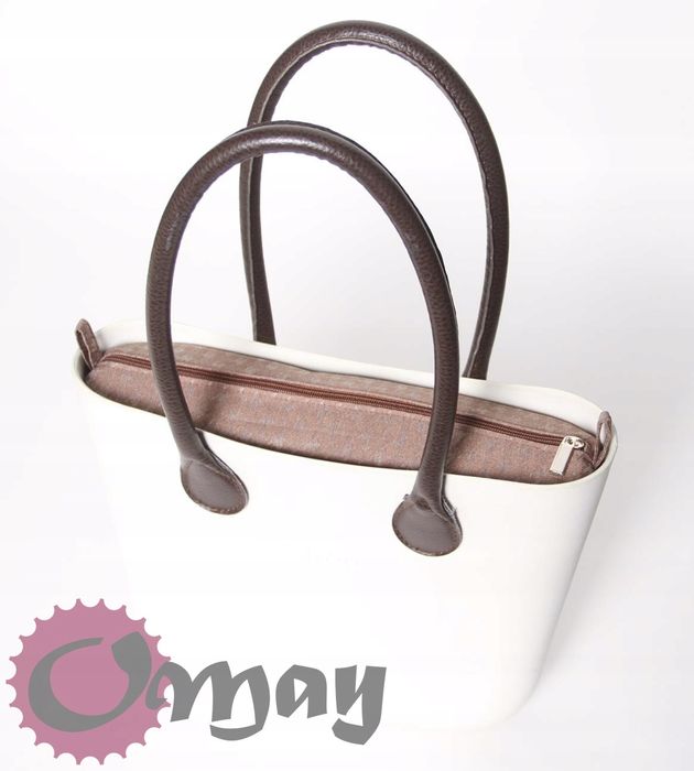 BRĄZOWA PEPITKA organizer OBAG MINI +OPASKA wkład 2 kieszenie OMAY