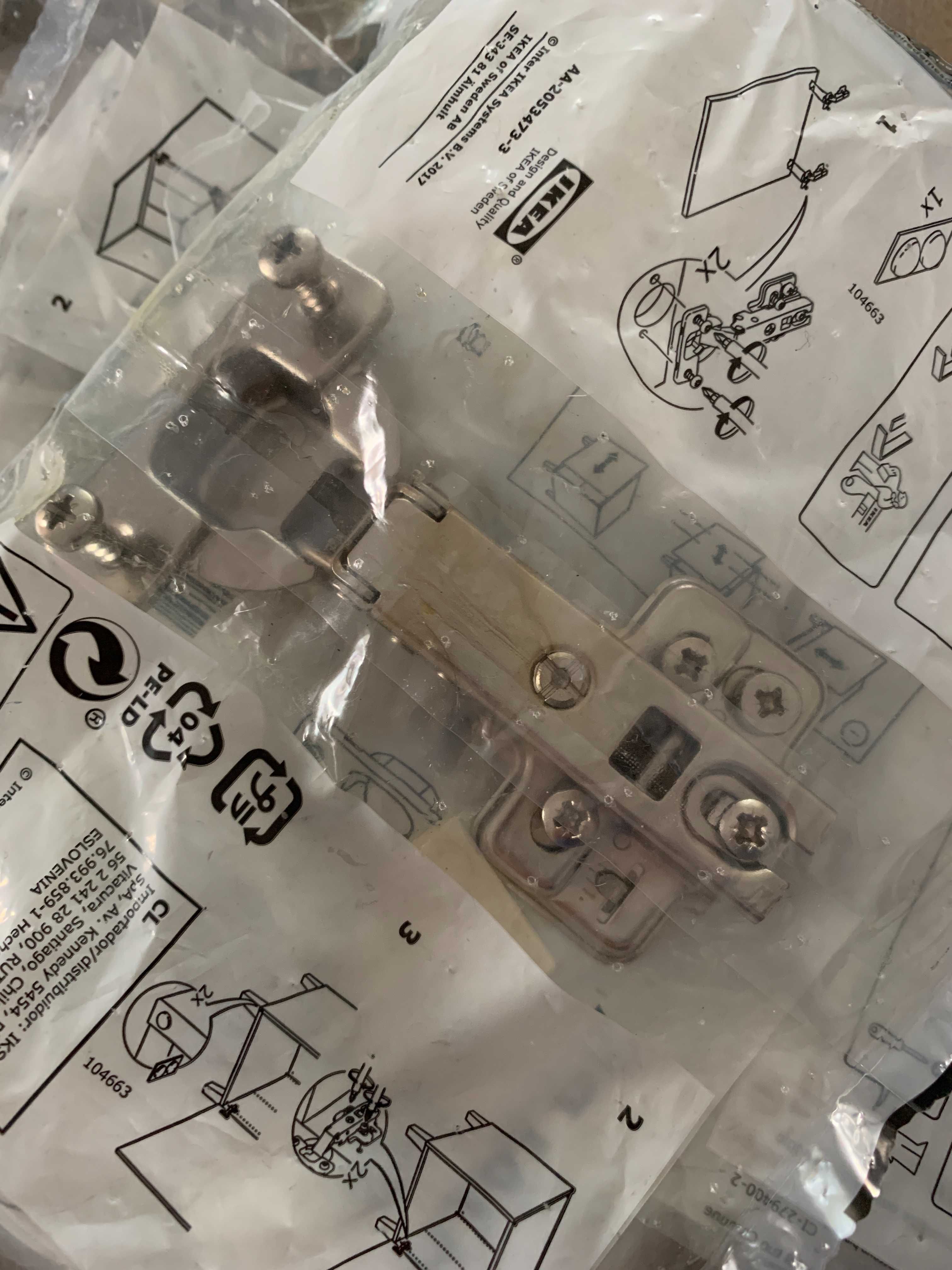 Zawiasy standardowe HJALPA Ikea Plasta 7 szt nowe