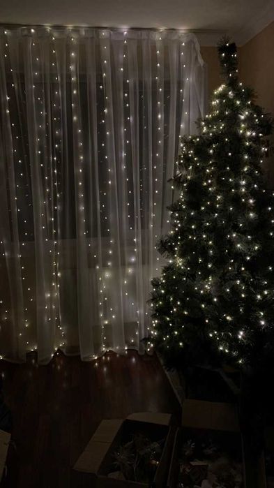 Мішура, хвойна лапа, Гірлянда Роса новорічна, на ялинку. Гирлянда