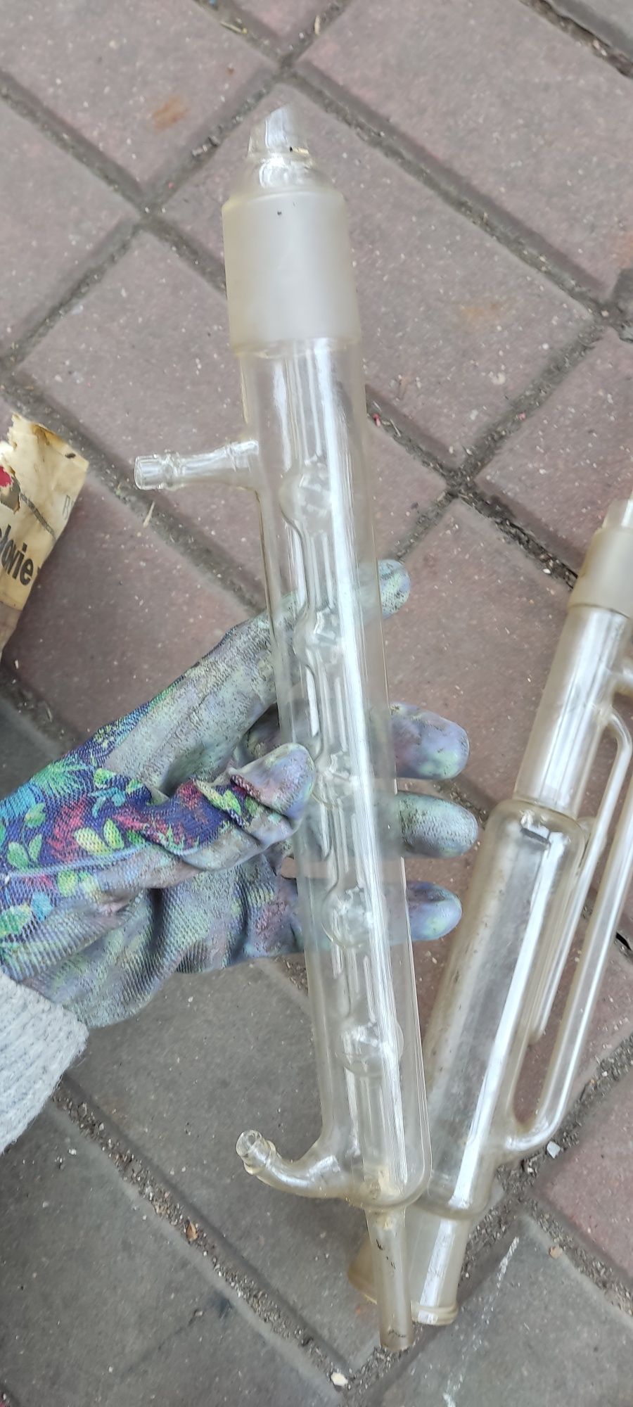 Destylator szklany chłodnica aparat Soxhleta