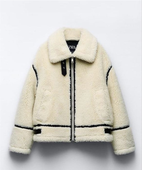 Куртка- дублёнка, искуственная овчина, ОВЕРСАЙЗ, Италия.