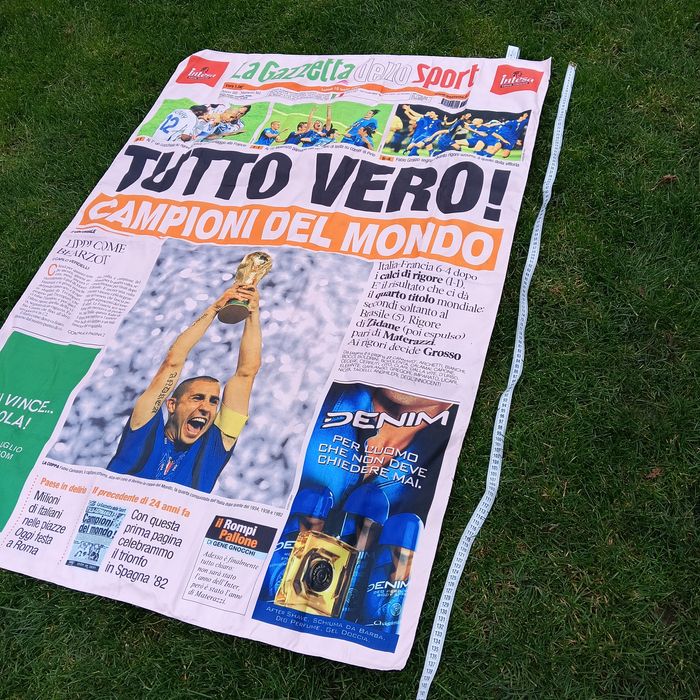 Плакат, постер з тканини. Італія чемпіон світу 2006 р. Футбол