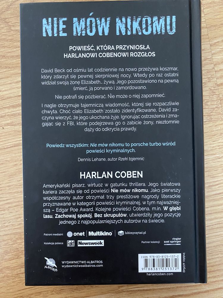 Książka Harlan Coben Nie mów nikomu