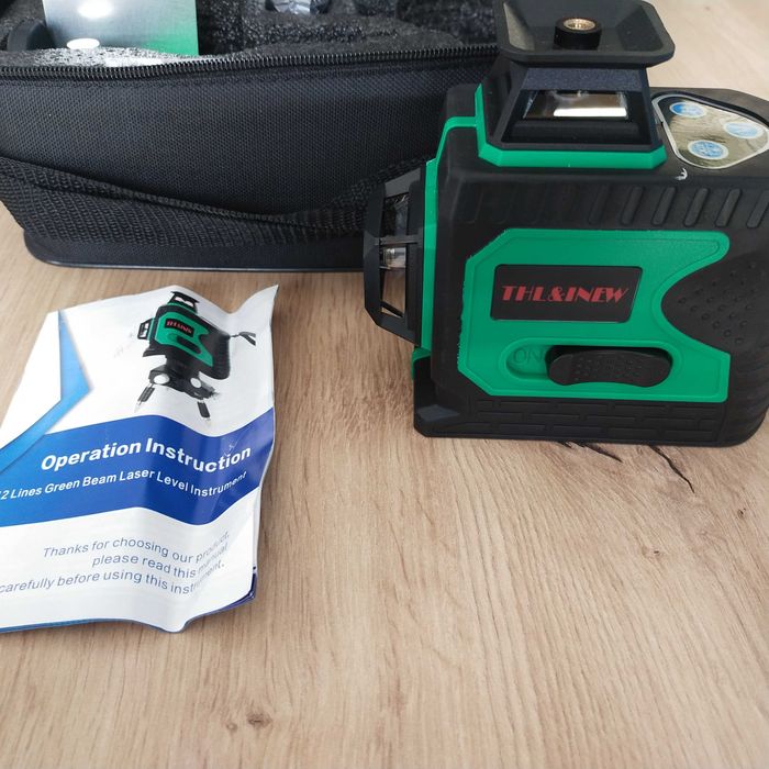 laser krzyżowy THL&INEW  25 m, zielony laser krzyżowy 3 x 360°