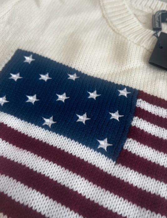 Camisola RL bege com bamdeira EUA