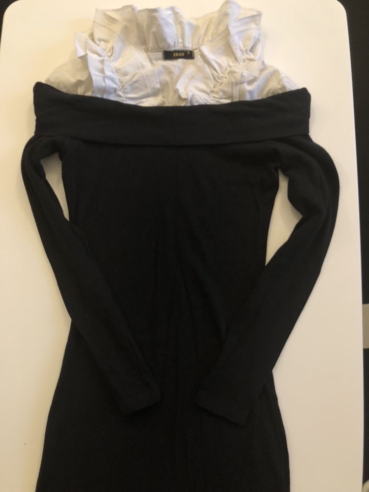Черное платье трикотажное , стрейчевое платье S и M