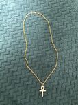 Ankh cross złoto+ łańcuszek „pozlacany”