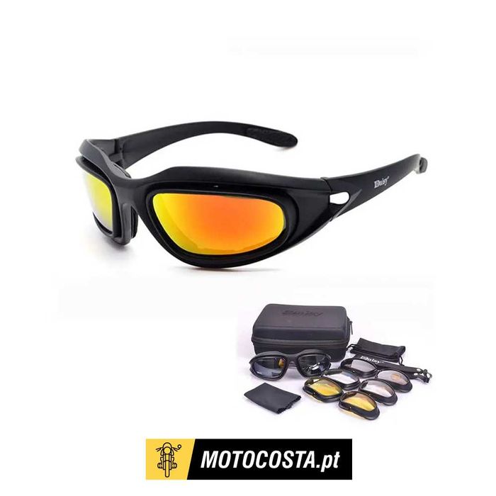 Óculos tácticos 4 Lentes intercambiáveis anti UV polarizados