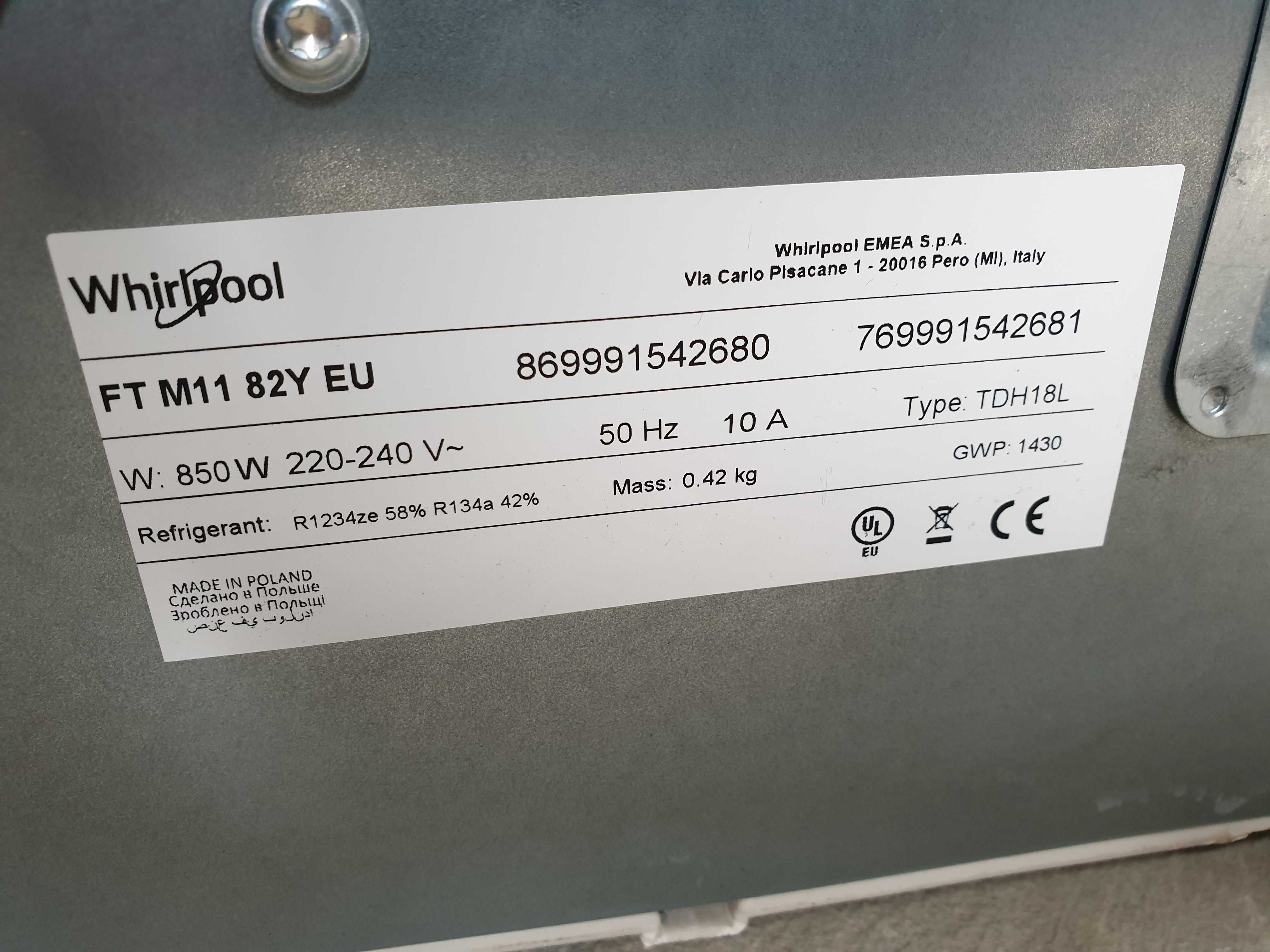 Сушка для одягу/сушка для белья Whirlpool 8 KG / FT M11 82Y EU