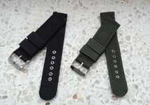 Pasek parciany 18mm 20mm 22mm nylonowy do zegarka czarny zielony brąz