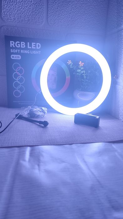 Кільцева лампа MJ 26 , 26 см RGB / Кольцевая лампа 26см разноцветная