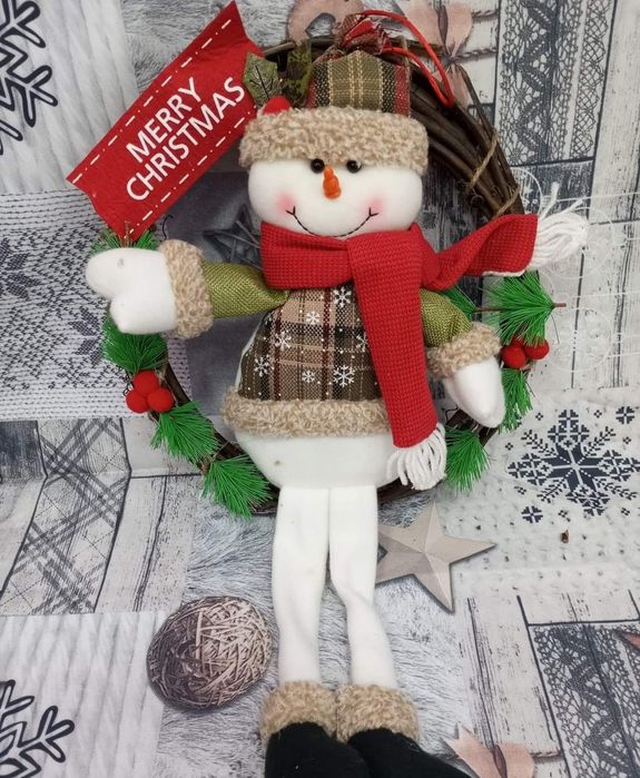 Wianki STROIKI świąteczne na drzwi i okno Renifer bałwanek HIT zima