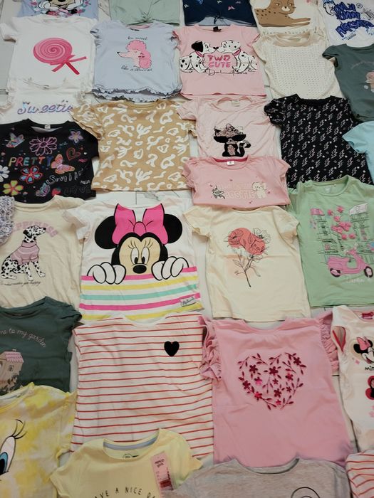 Zestaw/Koszulki krótki rękaw dla dziewczynki roz 129/134