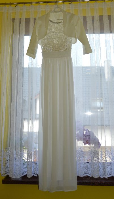 Piękna suknia ślubna zwykła /ciążowa + bolerko