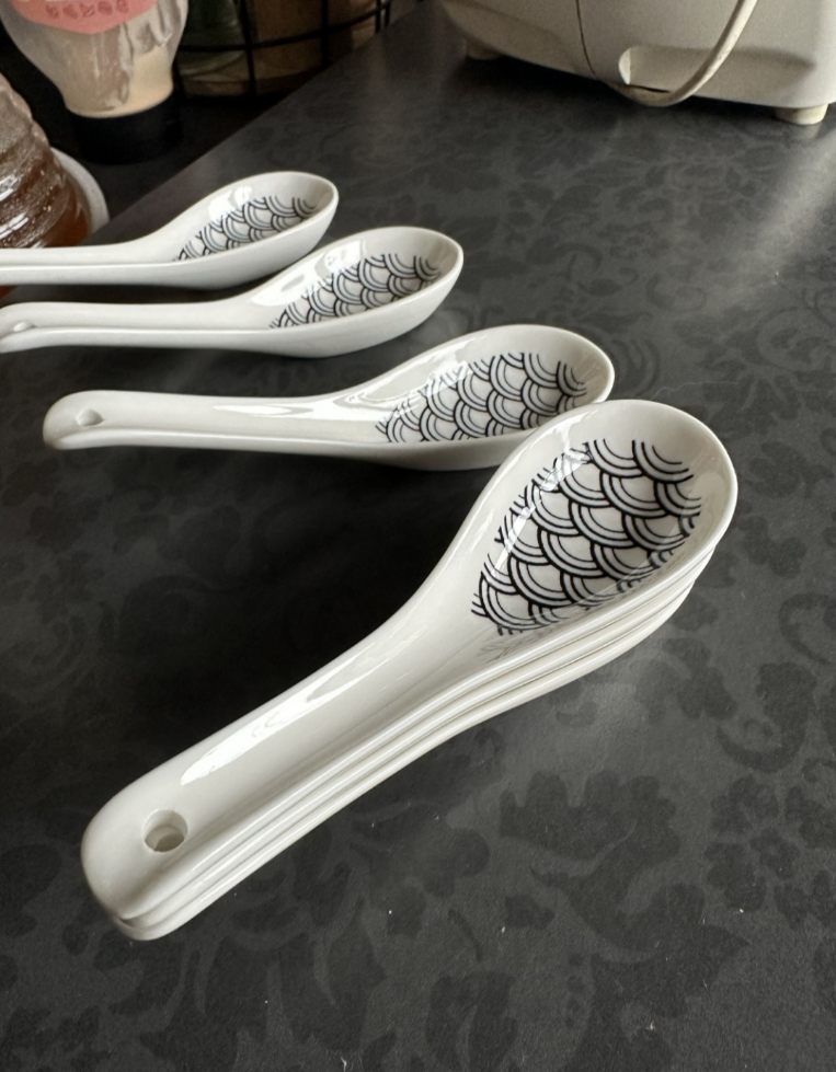 Łyżki do serwowania zupy Ramen łyżka ceramiczna japońska chirirenge