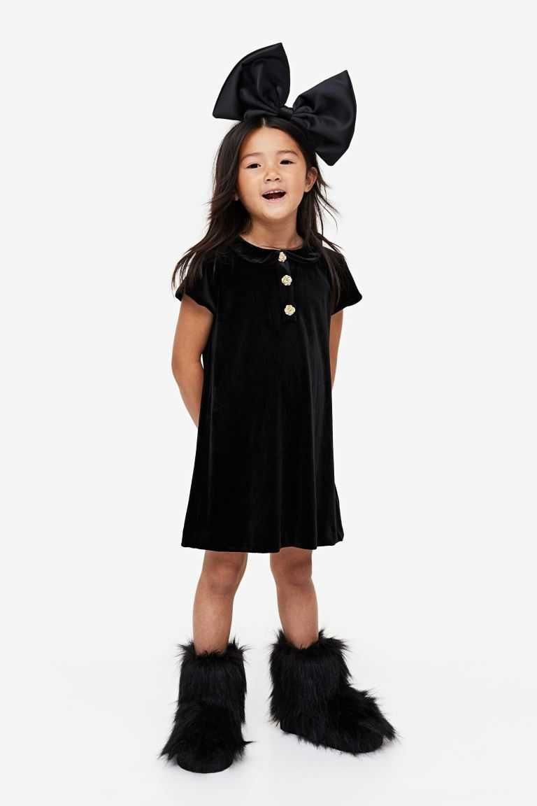 Оксамитова чорна сукня H&M на дівчинку р.146-152