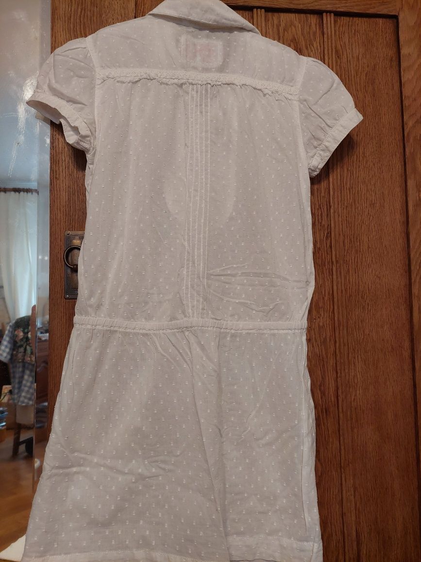 Bluzka tunka biała piękna sukienka 146