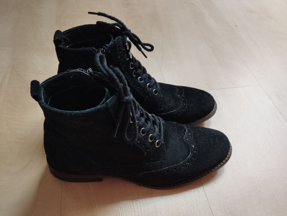 Deichmann 5th avenue czarne botki zamszowe 37