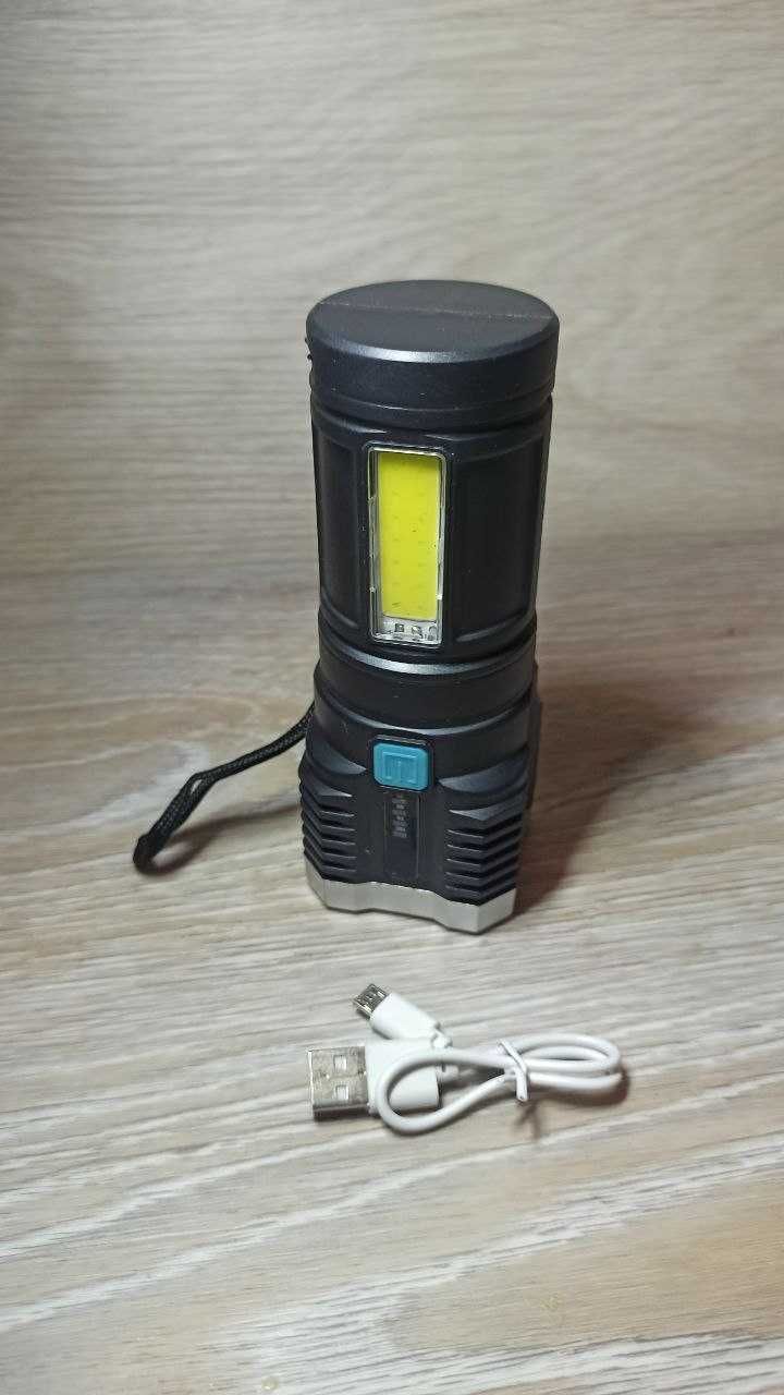 Фонарь ручной аккумуляторный 4 LED + COB