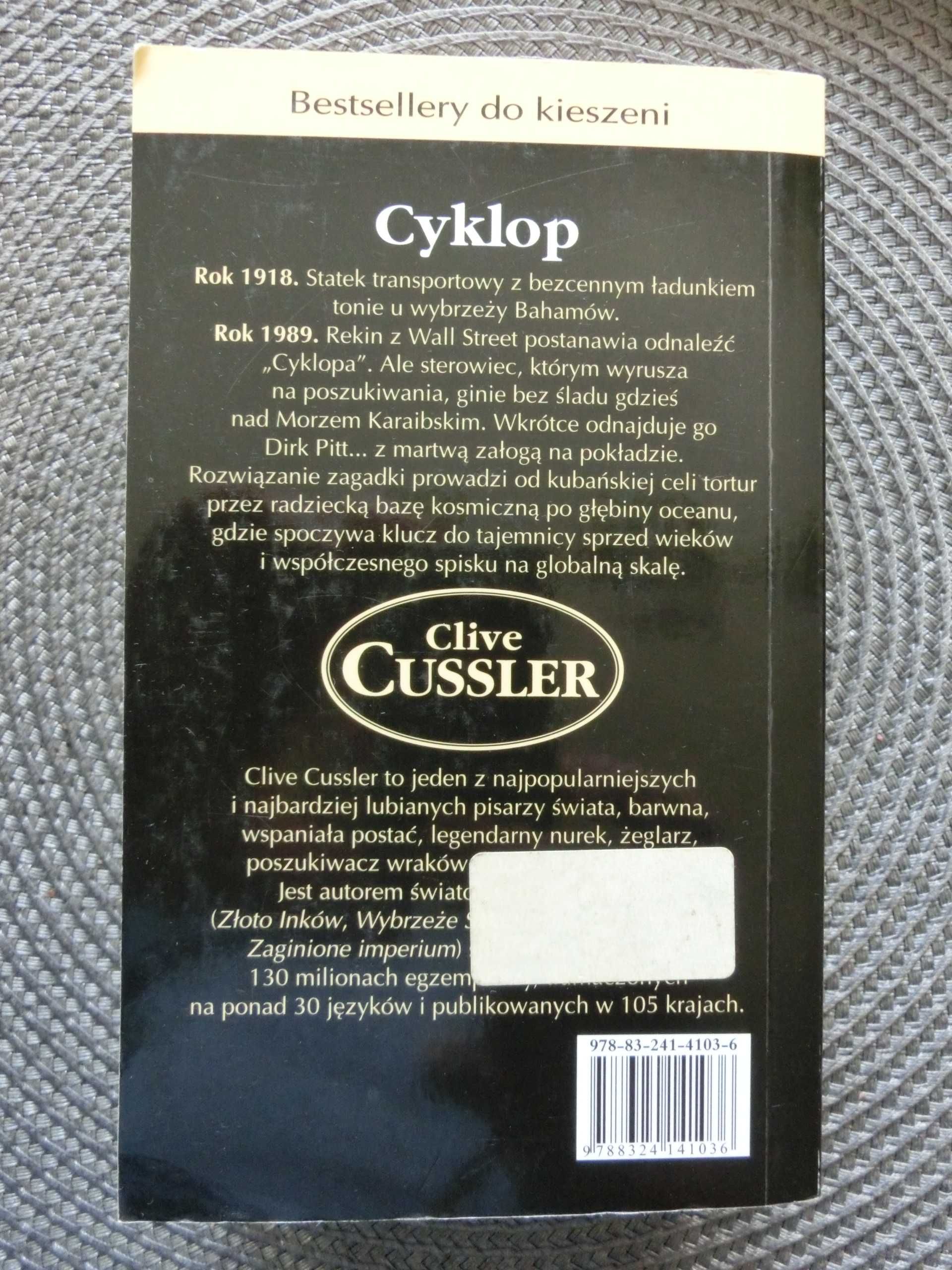 Clive Cussler -Cyklop,Potop Sztorm- zestaw 3 książek.