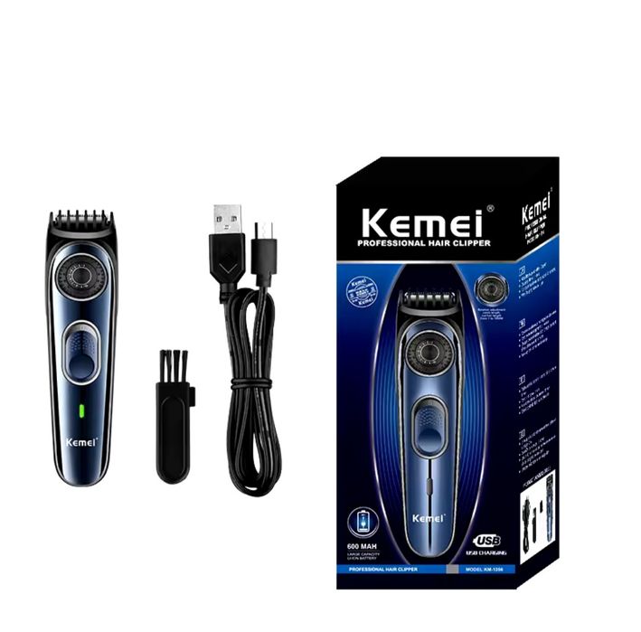 Бритва машинка для стрижки Kemei KM 1256 акумуляторна