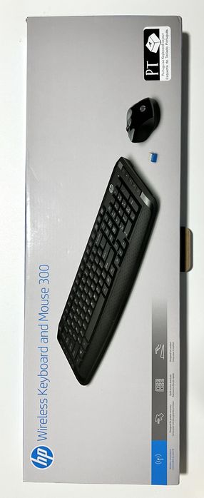 Combo Teclado + Rato Wireless HP 300 – Novo, na Caixa!