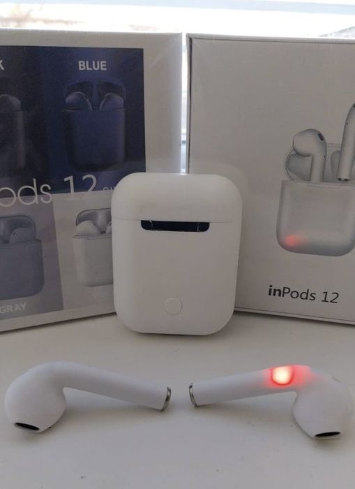 i12 Pods • Нові • Чистий звук • Bluetooth 5.0 • Білі/Чорні/Сині