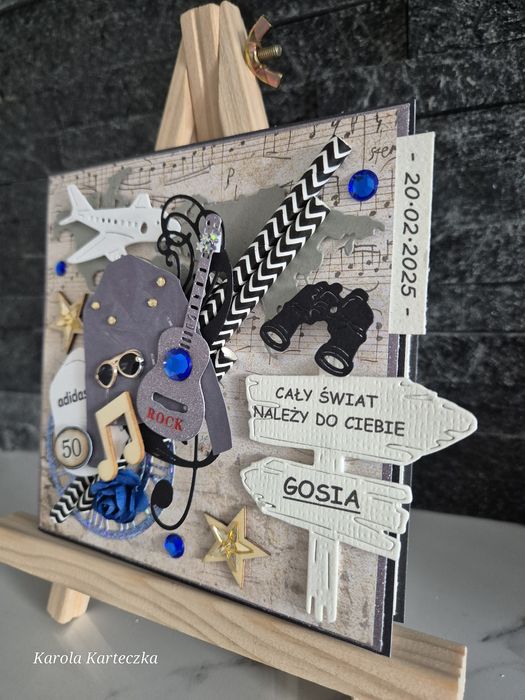 Kartka 18/30/40/50/60 Rock, podróże. Urodzinowa 3D