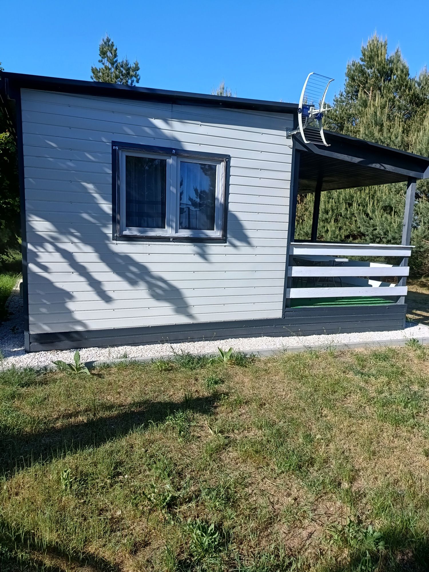 Domek letniskowy całoroczny mobilny  do przeniesienia taras Tiny house