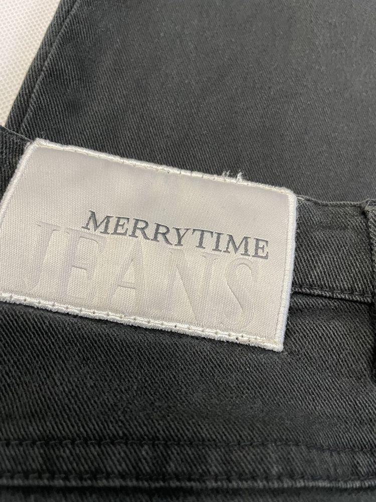 Spodnie damskie jeans Merrytime jeans L 40 czarne wysoki stan