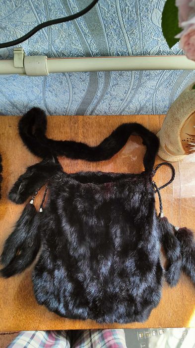 Норковый комплект Шапочка и Сумочка