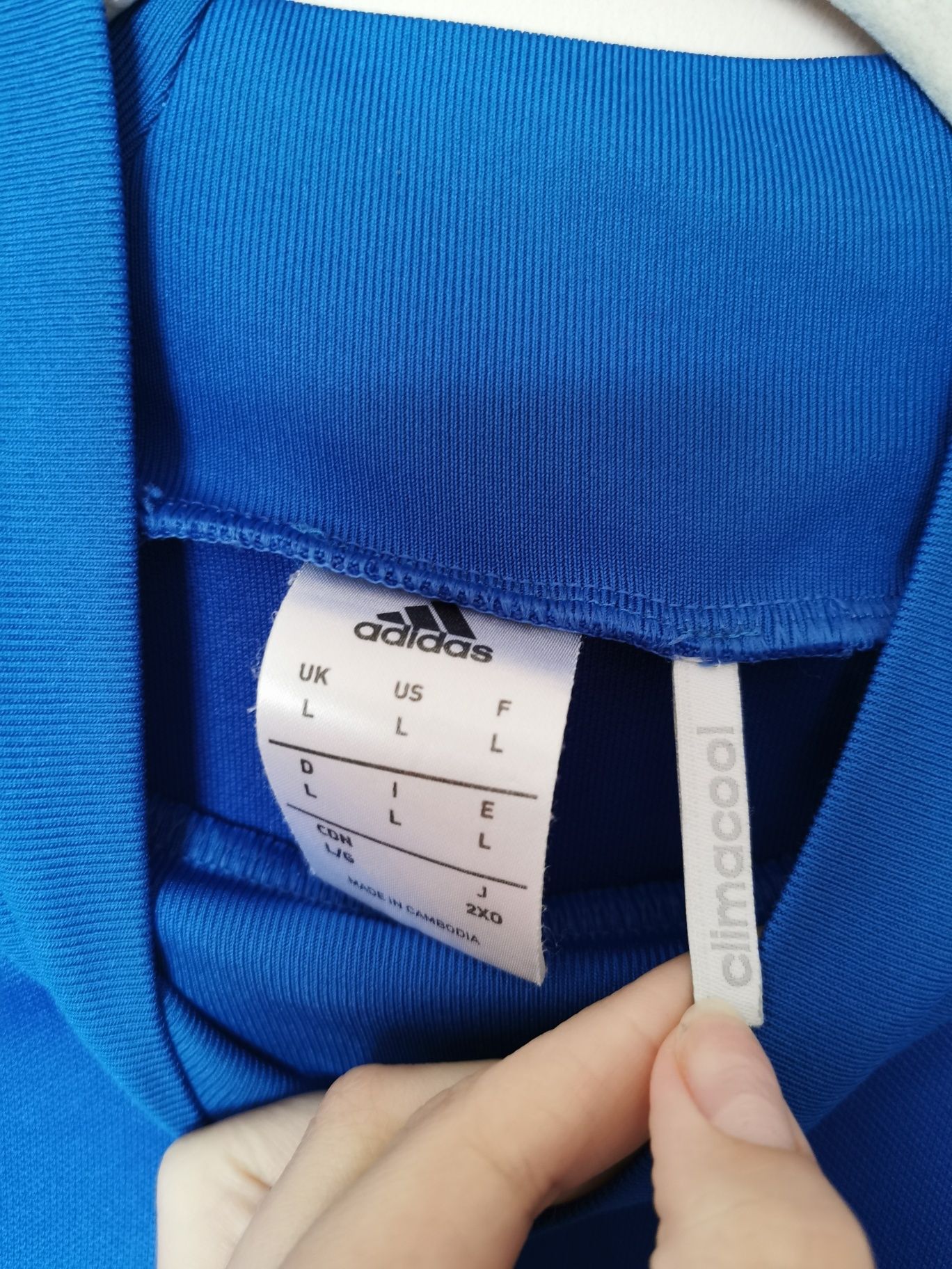 Bluza sportowa Adidas kolarska rowerowa L 40 niebieska rower piłkarska