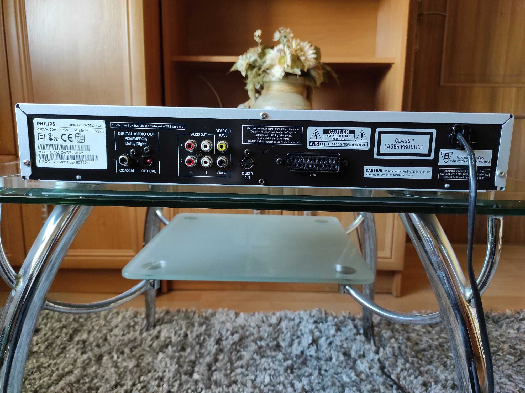 Odtwarzacz DVD PHILIPS DVD 723 + pilot + kable