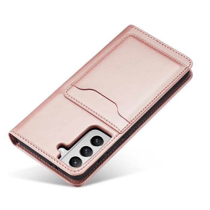 Etui Portfel Magnet Card Case do Samsung Galaxy S22 Plus - Różowy