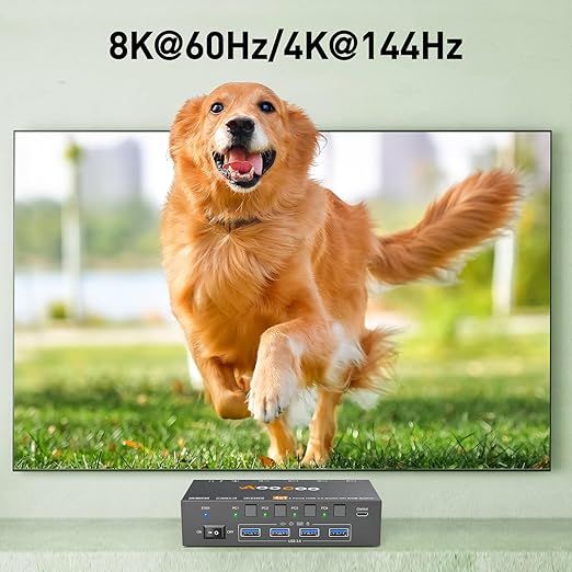 Przełącznik KVM HDMI AOOCOO 8K 4-komputerowy z USB 3.0