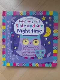 Książka  Usborne   Baby's very first. Slide and see Night time