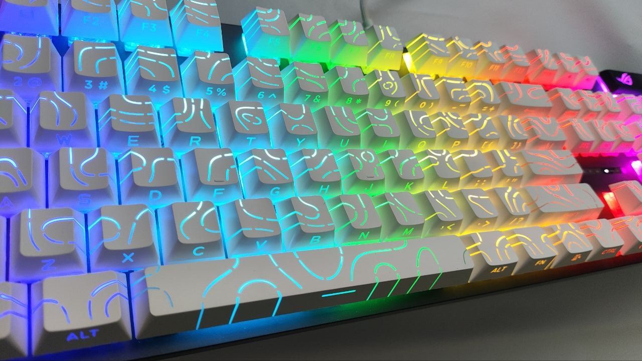 Кейкапи key caps напів прозорі білі 133 шт Cherry PBT пулер
