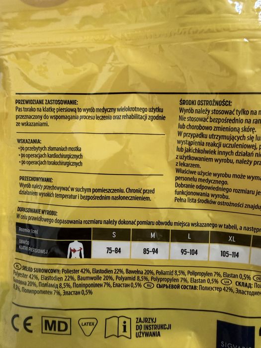 Pas torako na klatke piersiowa rozmiar L