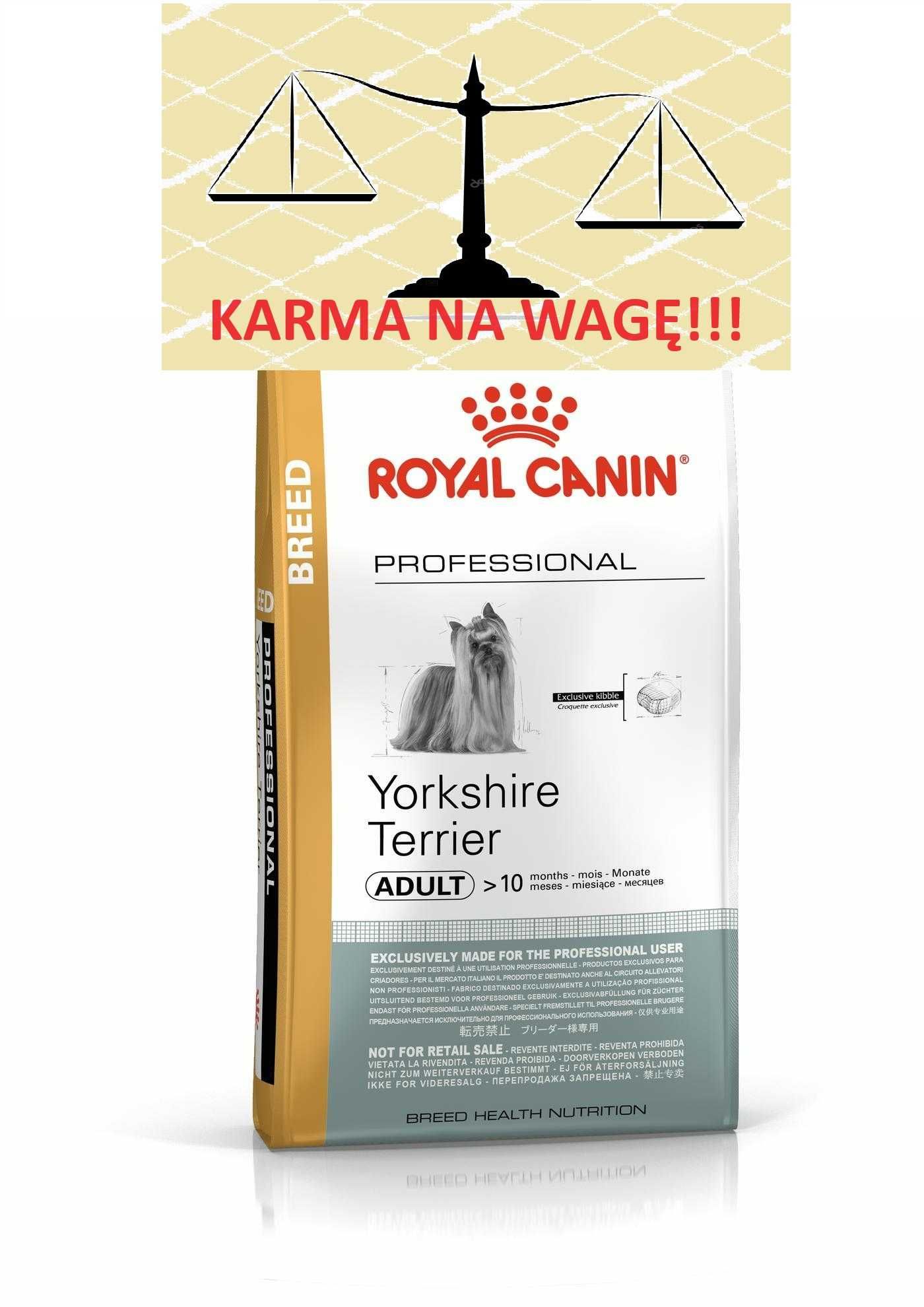 ROYAL CANIN YORKSHIRE york adult 6 kg Karma na wagę + GRATIS wiaderka