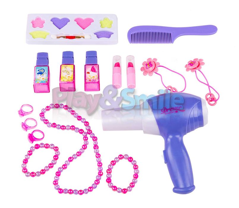 Toaletka z lustrem dla dzieci salon piękności suszarka światła dźwięki