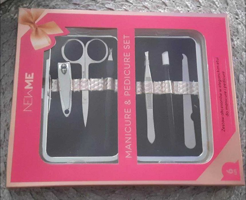 Zestaw do manicure i brwi newme 6 szt + etui